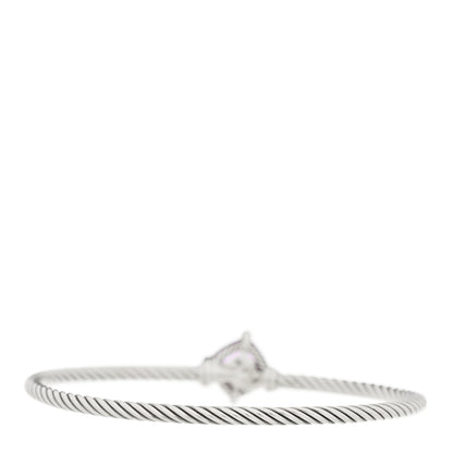 David Yurman Sterling Silver Diamond Amethyst 3mm Chatelaine Bracelet 2 of 3
