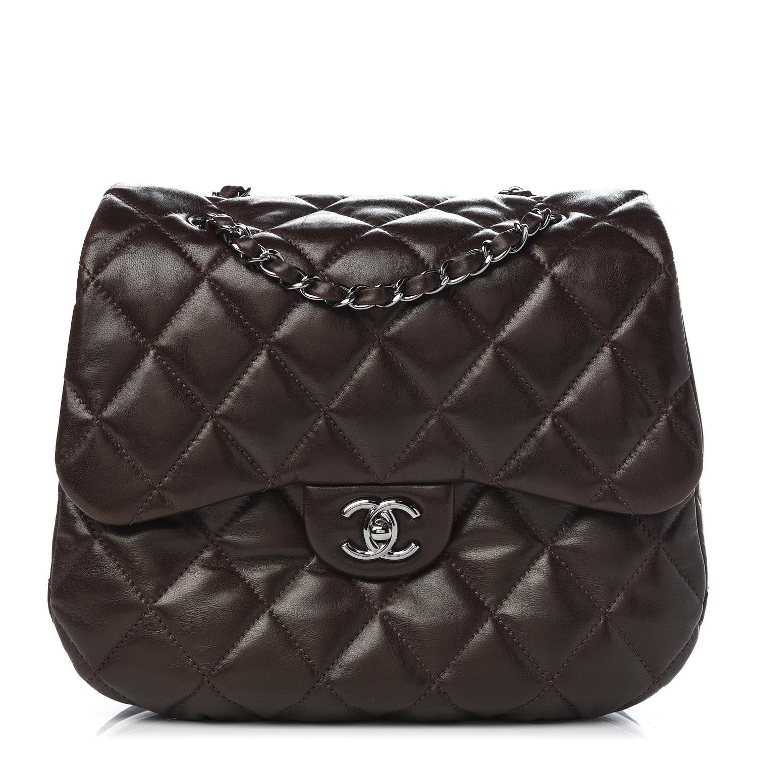 Chanel Lambskin Quilted 3 Large Flap Brown 1 of 8