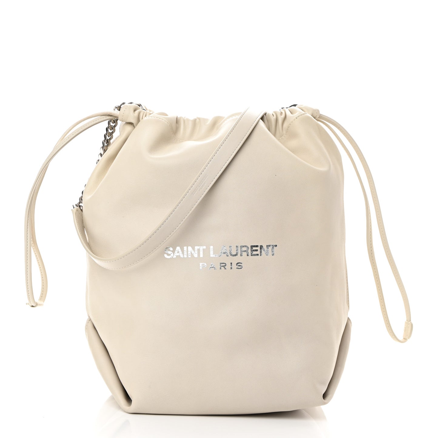 Lambskin Teddy Drawstring Bag Crema Soft