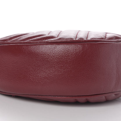 Gucci Glazed Calfskin Matelasse Heart Mini GG Marmont Round Shoulder Bag Romantic Cerise 7 of 9
