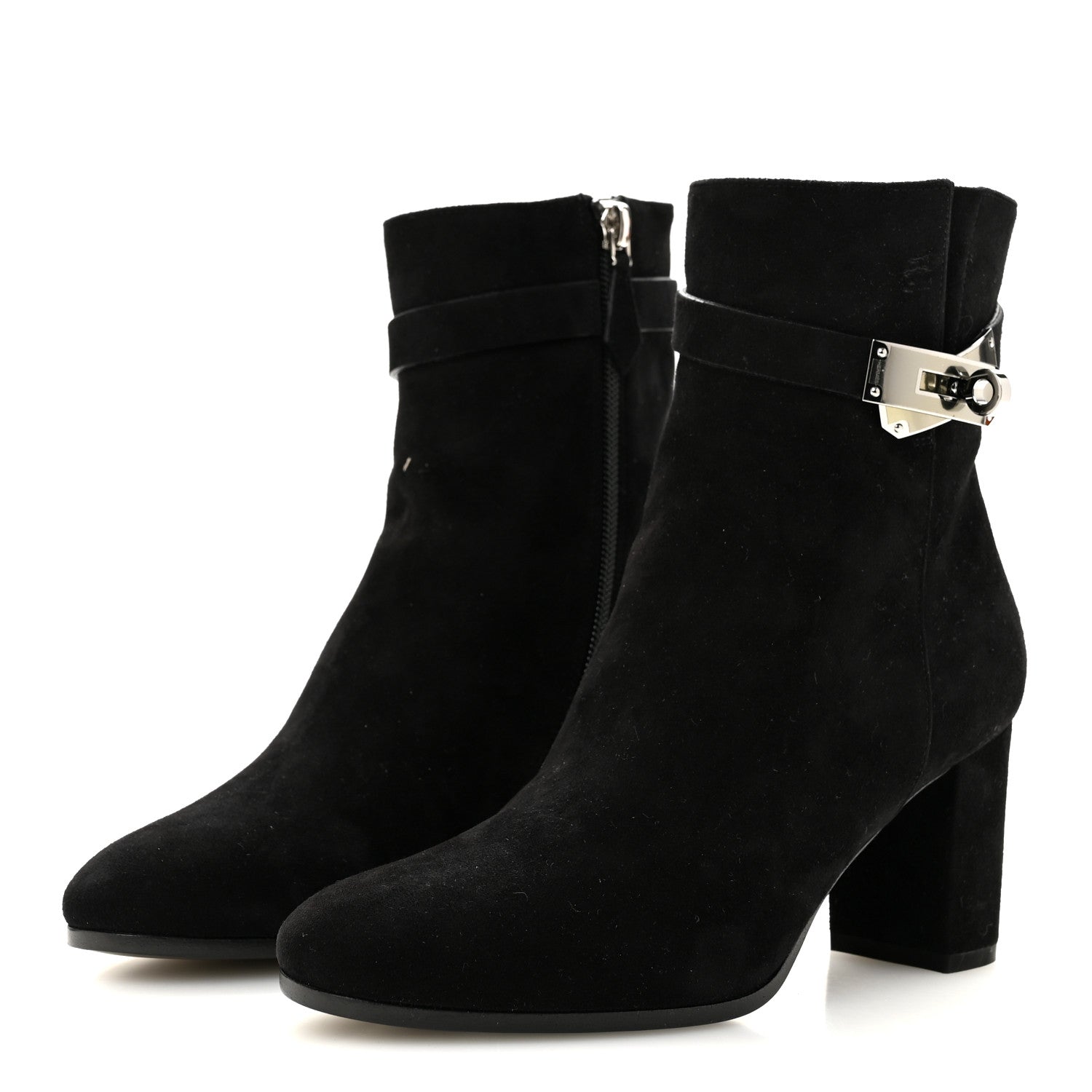 Hermes Suede Goatskin Saint Germain Ankle Boots 35.5 Black 4 of 10