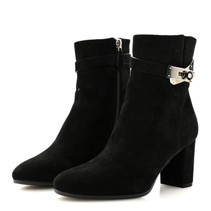 Hermes Suede Goatskin Saint Germain Ankle Boots 35.5 Black 4 of 10