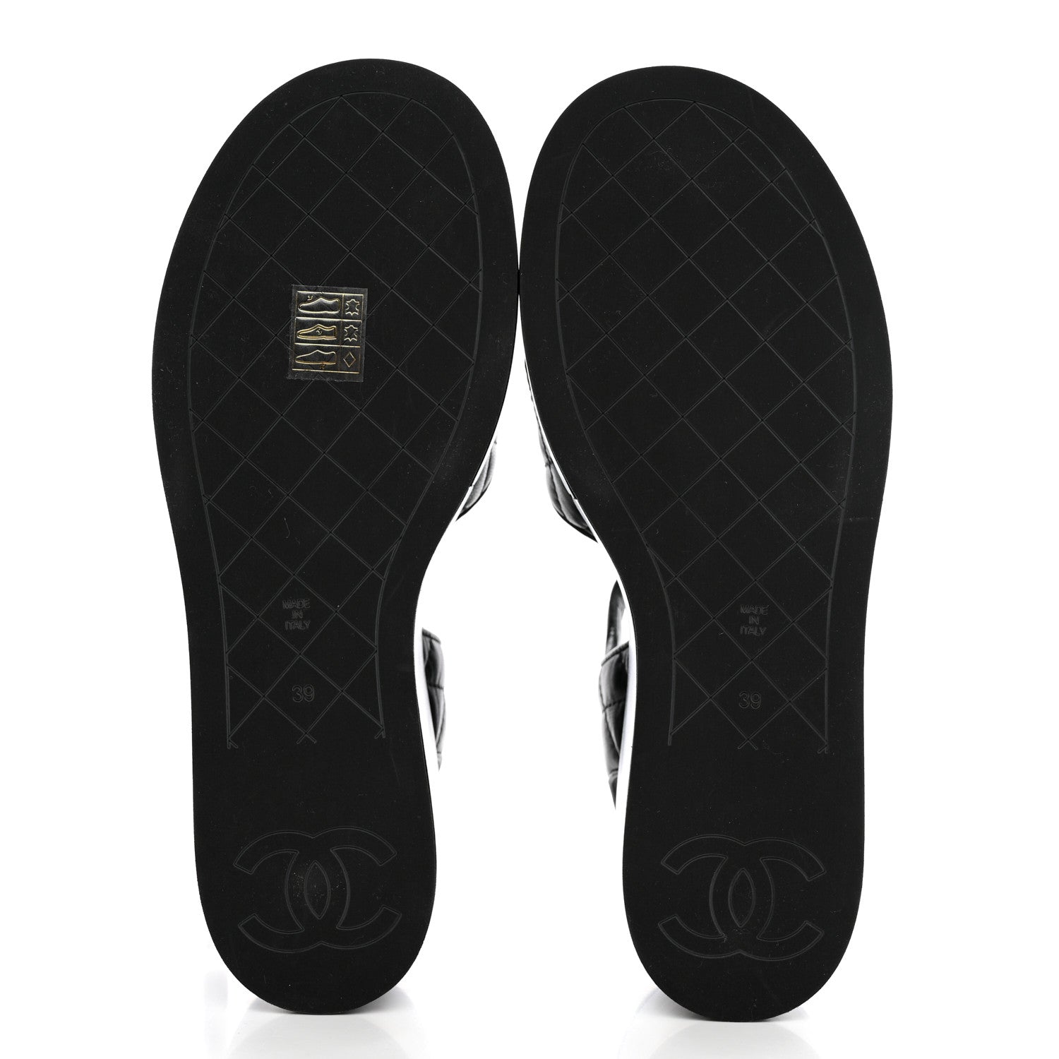 Chanel Lambskin Quilted CC Platform Sandals 39 Black 5 of 12