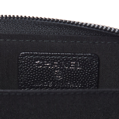 Chanel Caviar Quilted Boy Zip Around Coin Purse Wallet So Black 6 of 8