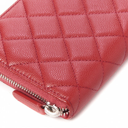 Chanel Caviar Quilted Large Gusset Zip Around Wallet Red 7 of 18