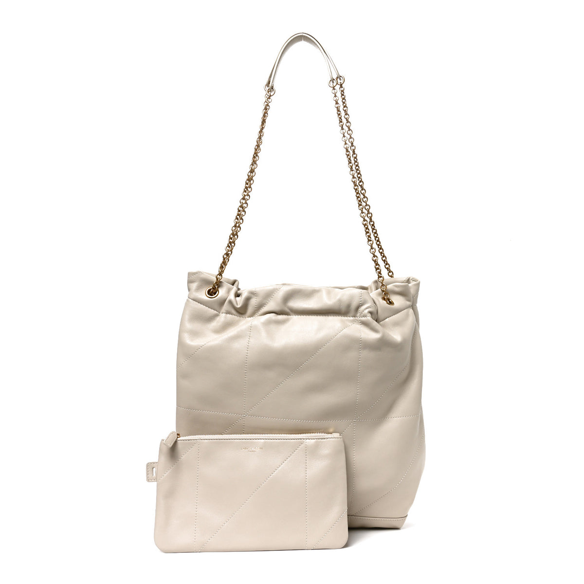 Saint Laurent Lambskin Matelasse Monogram Medium Jamie 4.3 Pochon Crema Soft 3 of 11