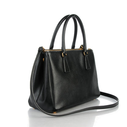 Prada Saffiano Small Galleria Double Zip Tote Black 3 of 8