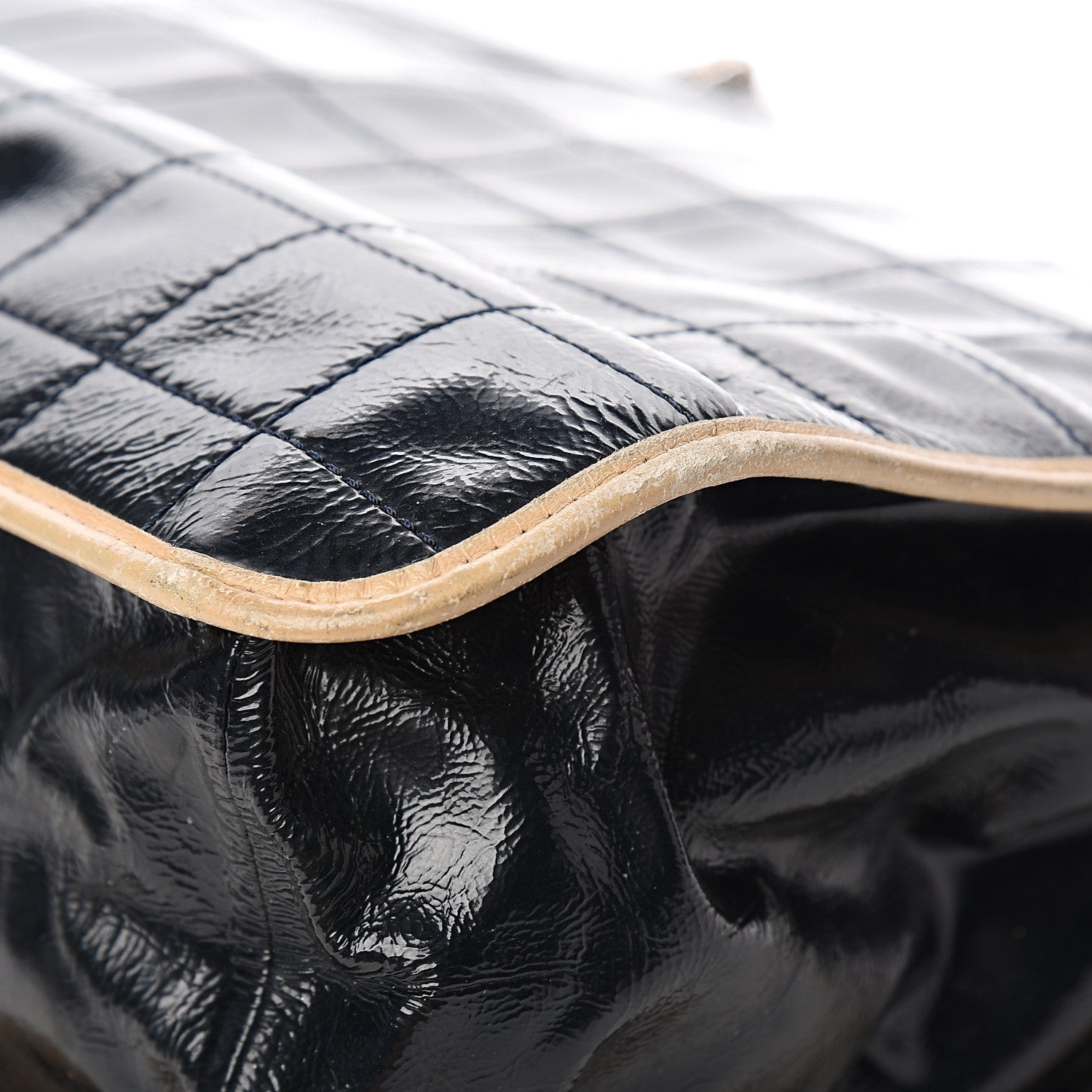 Chanel Patent Chocolate Bar Quilted Tote Black 13 of 16