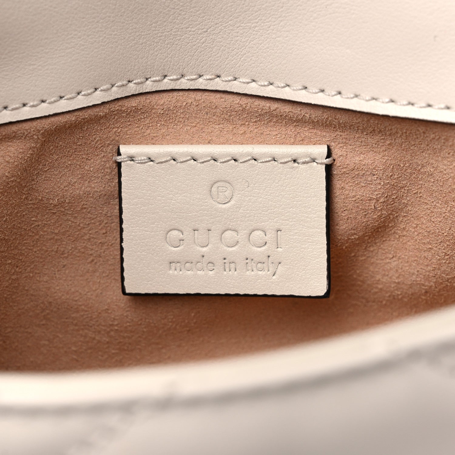 Gucci Calfskin Matelasse Super Mini GG Marmont Shoulder Bag White 6 of 11