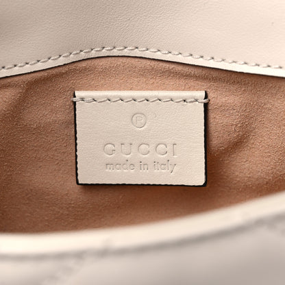 Gucci Calfskin Matelasse Super Mini GG Marmont Shoulder Bag White 6 of 11