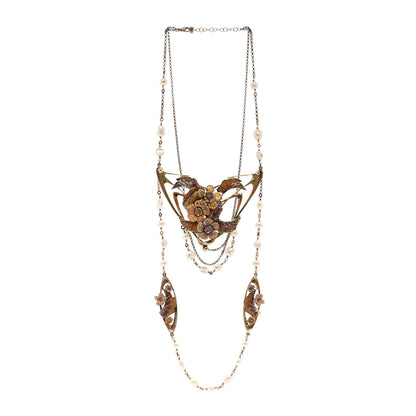 Chanel Enamel Pearl CC Floral Long Necklace Multicolor 3 of 5