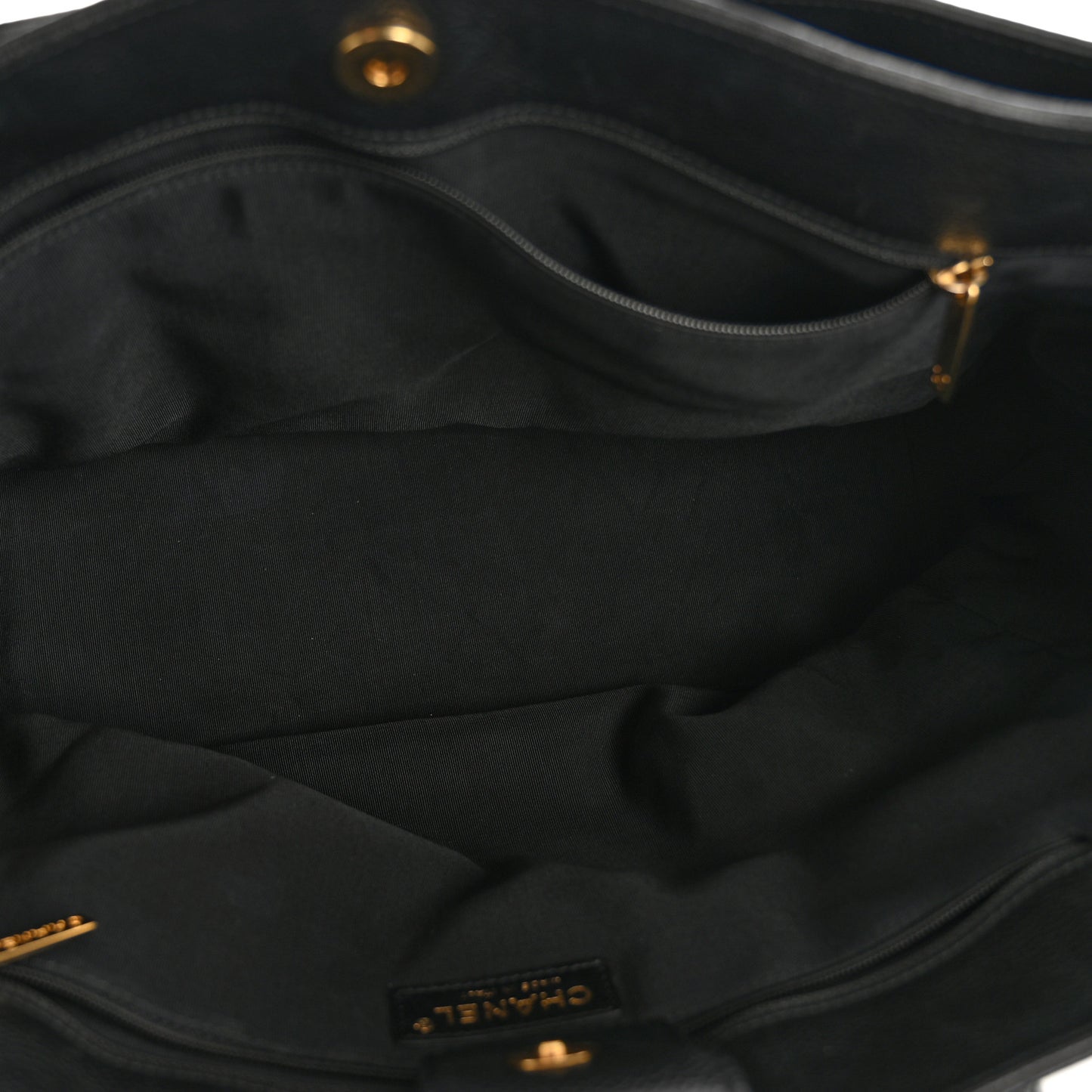 Calfskin Cerf Executive Shopper Tote Black