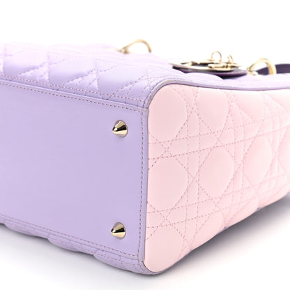 Christian Dior Lambskin Cannage Medium Tri-Color Lady Dior Purple Light Pink 10 of 13