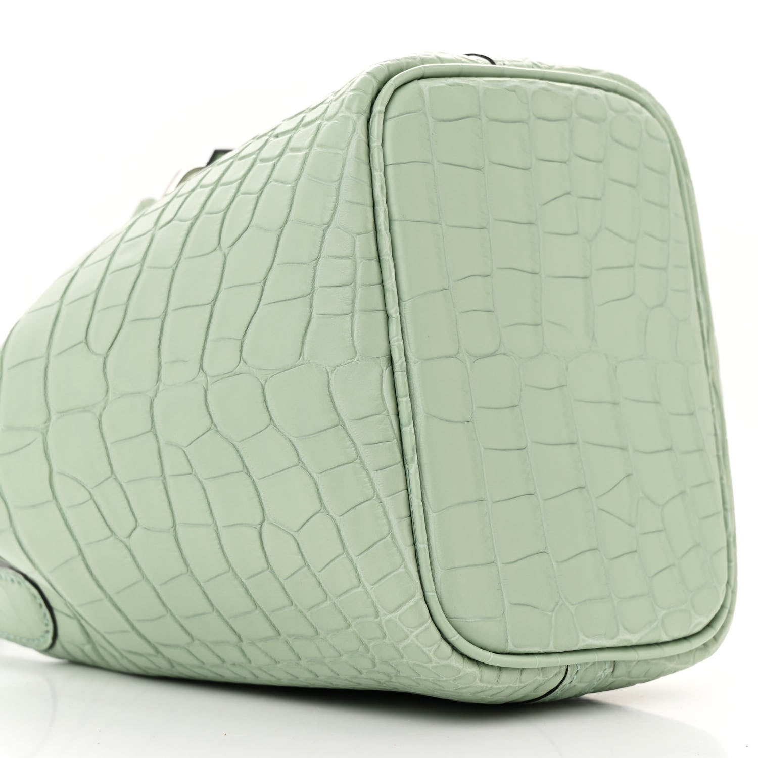 Hermes Matte Alligator Micro Picotin Lock Vert D' Eau 9 of 11
