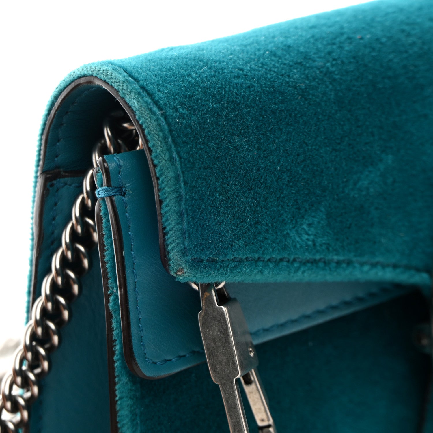 Gucci Velvet Super Mini Dionysus Shoulder Bag Pavone Cyan 11 of 11