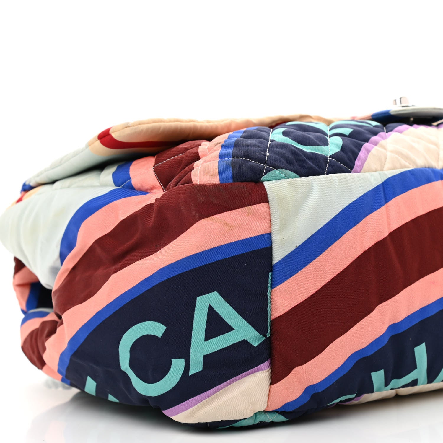 Chanel Fabric Quilted Printed XXL Flap Multicolor 7 of 12