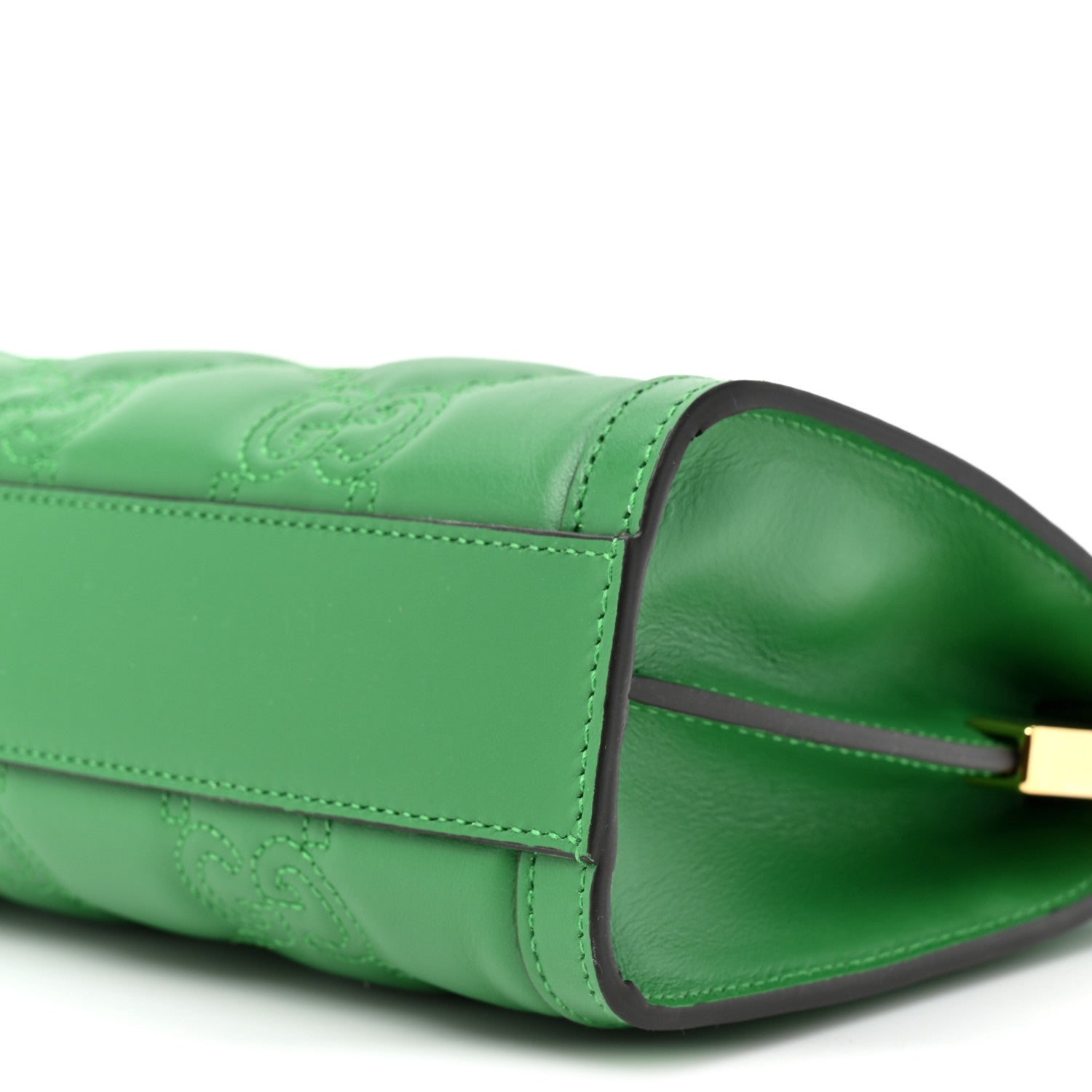 Gucci Calfskin GG Matelasse Large Slim Chain Shoulder Bag Spring Green Natural 9 of 10
