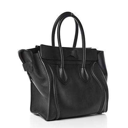 Celine Smooth Calfskin Micro Luggage Black 3 of 10