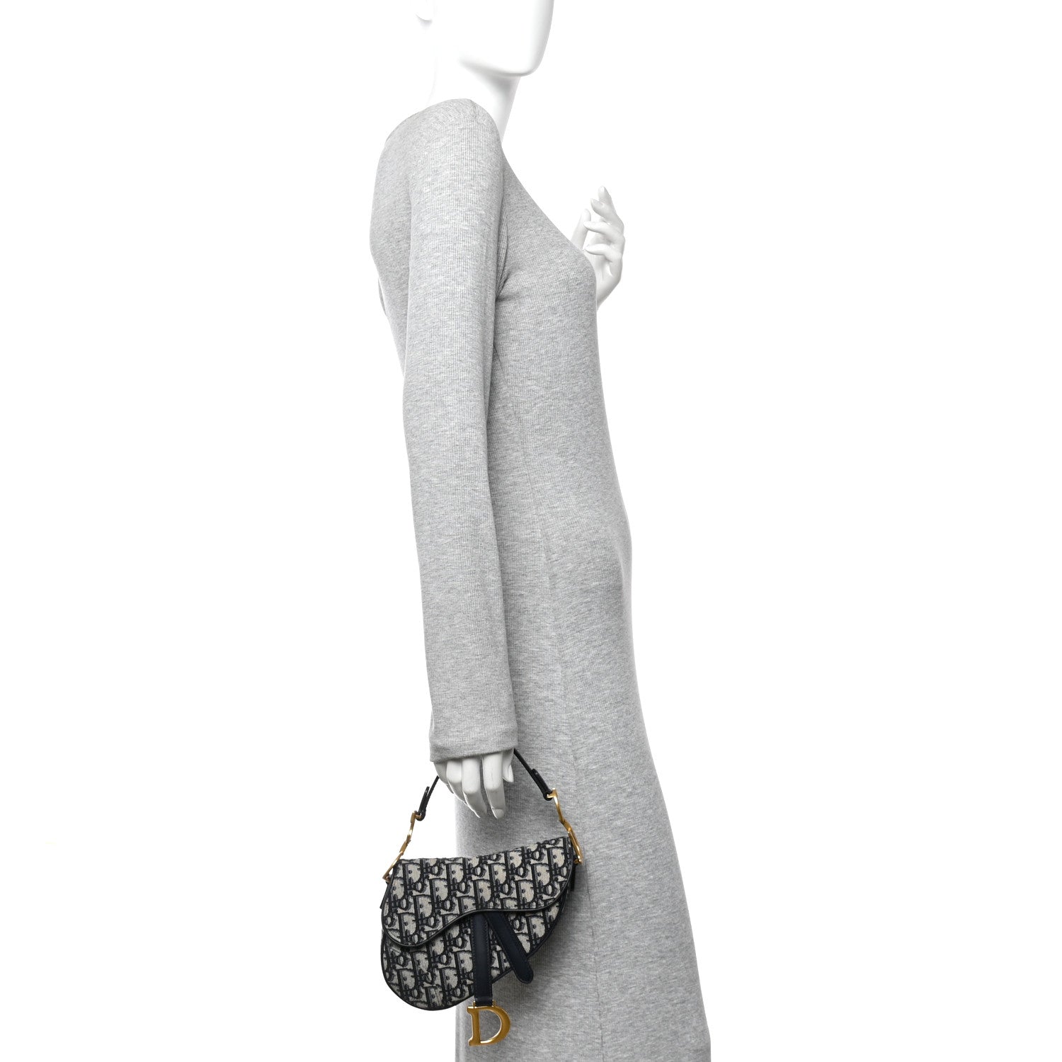 Christian Dior Oblique Mini Saddle Bag Blue 2 of 13