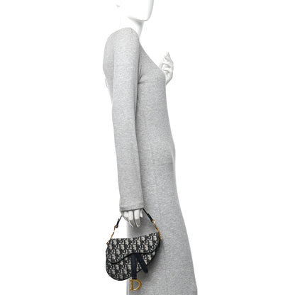 Christian Dior Oblique Mini Saddle Bag Blue 2 of 13