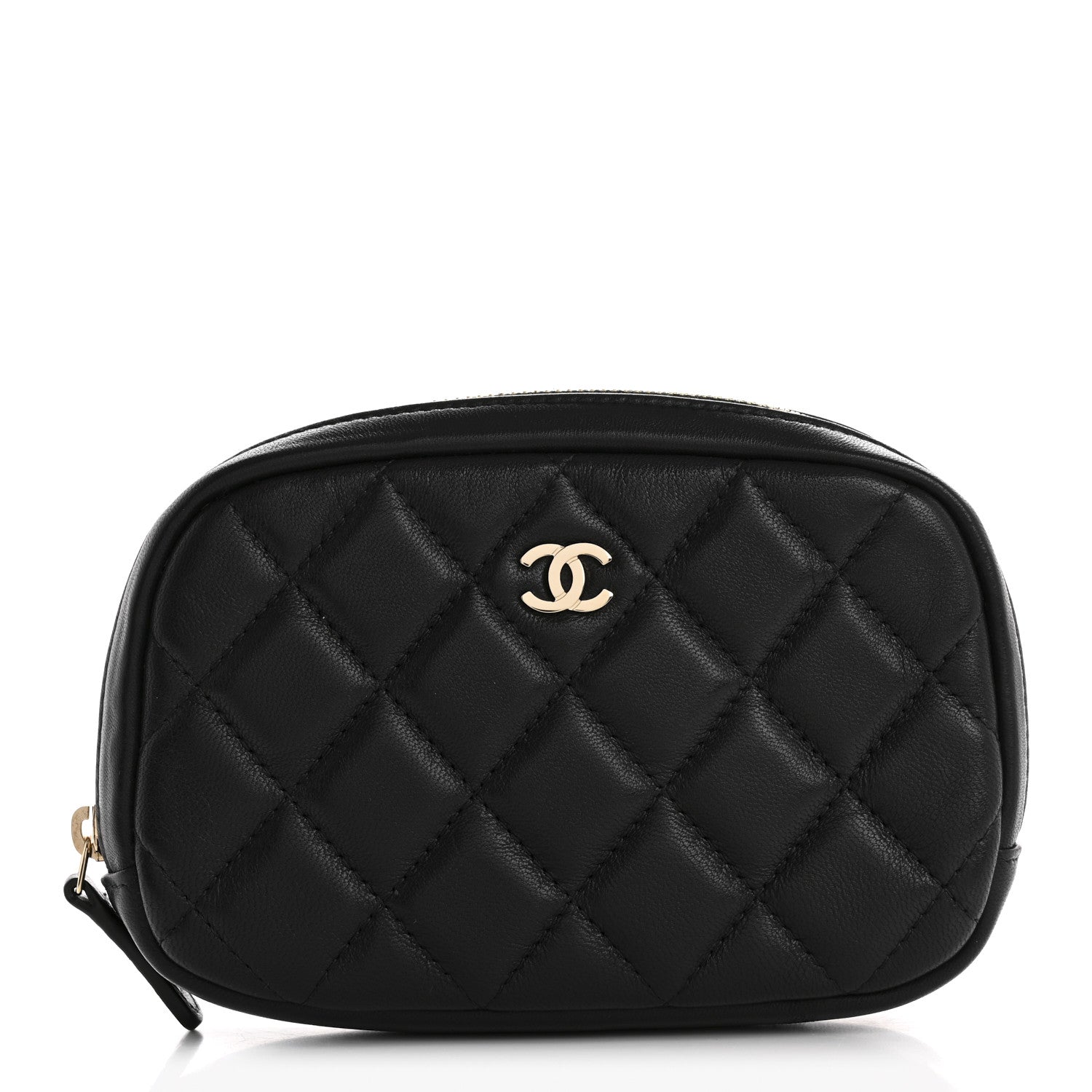 Chanel Lambskin Small Curvy Pouch Cosmetic Case Black 1 of 8
