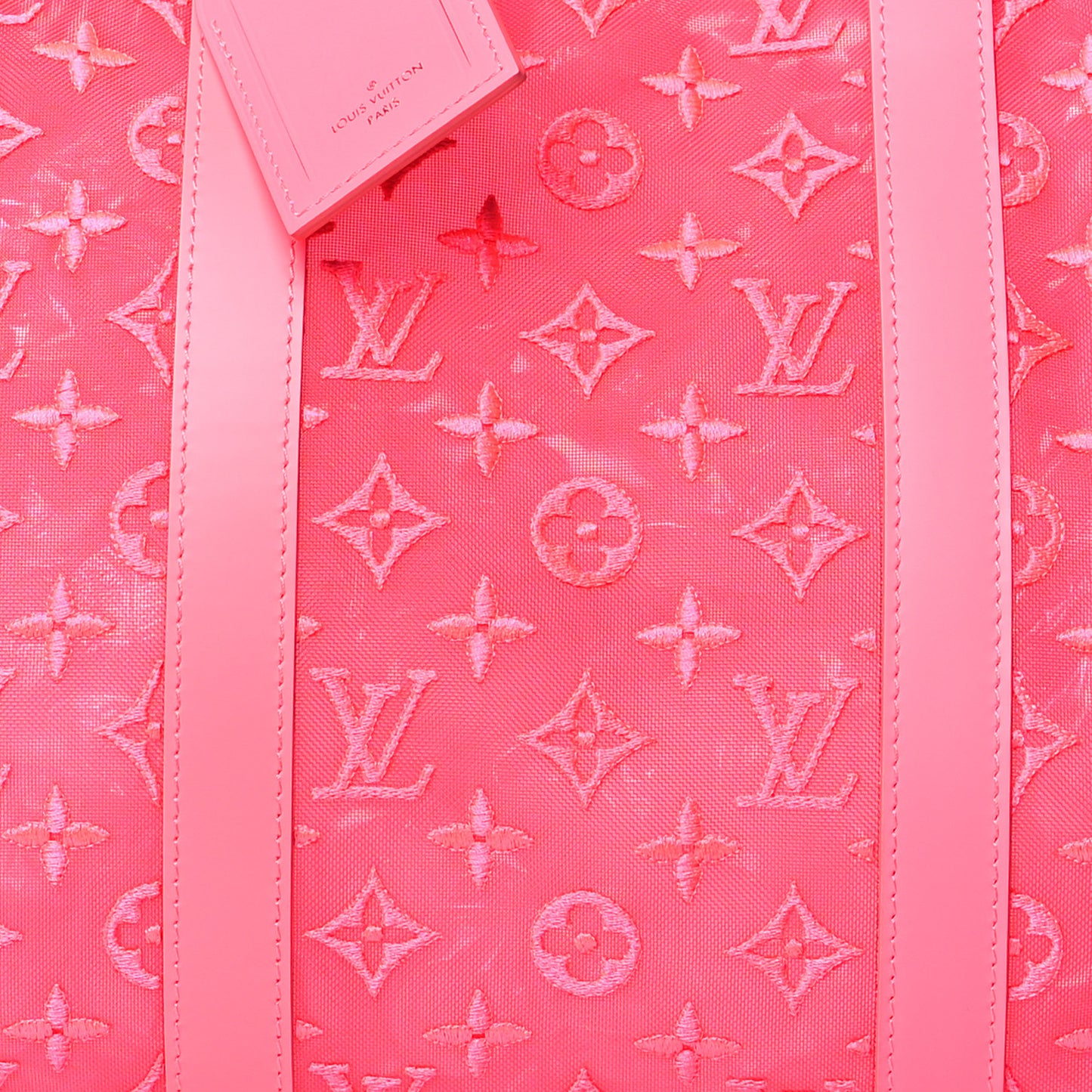 Monogram Fluo See Through Keepall Bandouliere 50 Rose