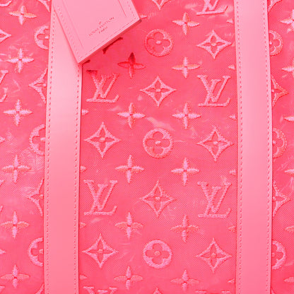 Louis Vuitton Monogram Fluo See Through Keepall Bandouliere 50 Rose 7 of 11