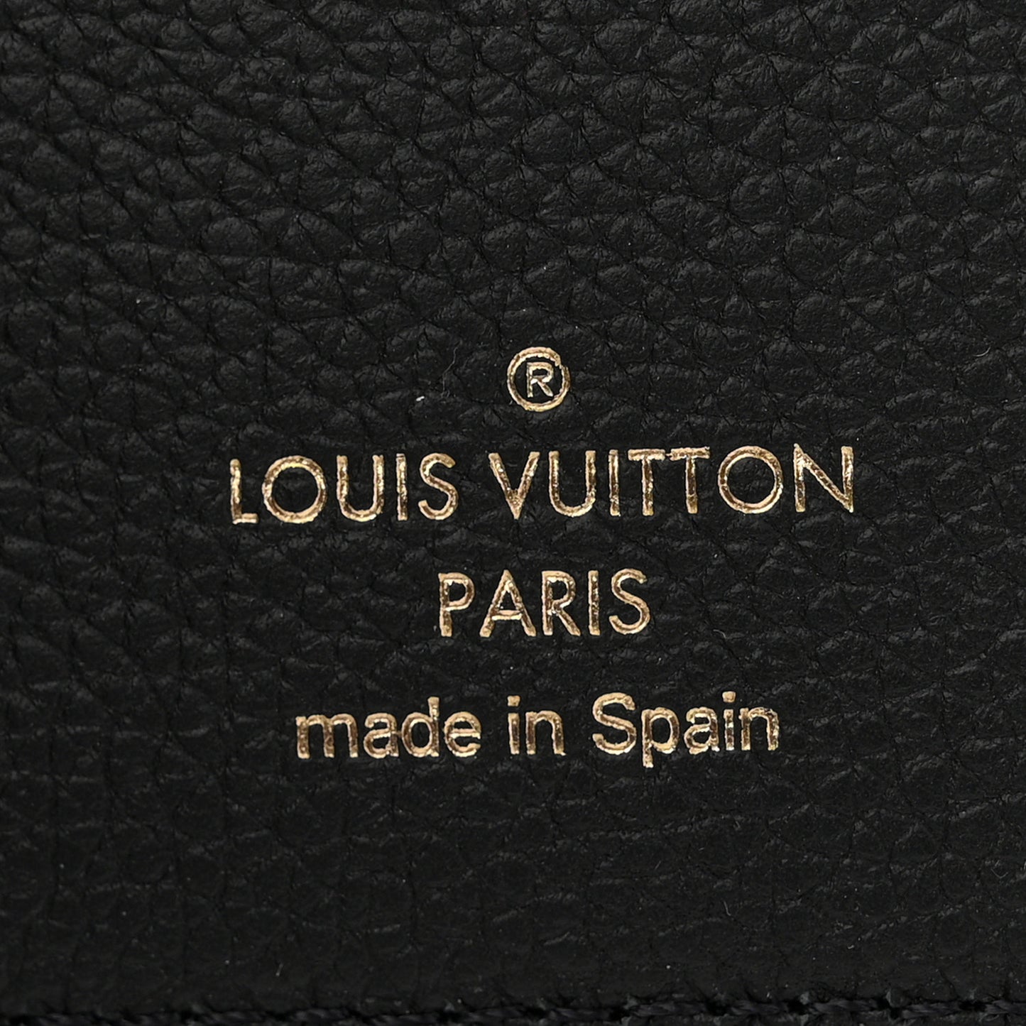 Grained Calfskin Monogram Double V Compact Wallet Black