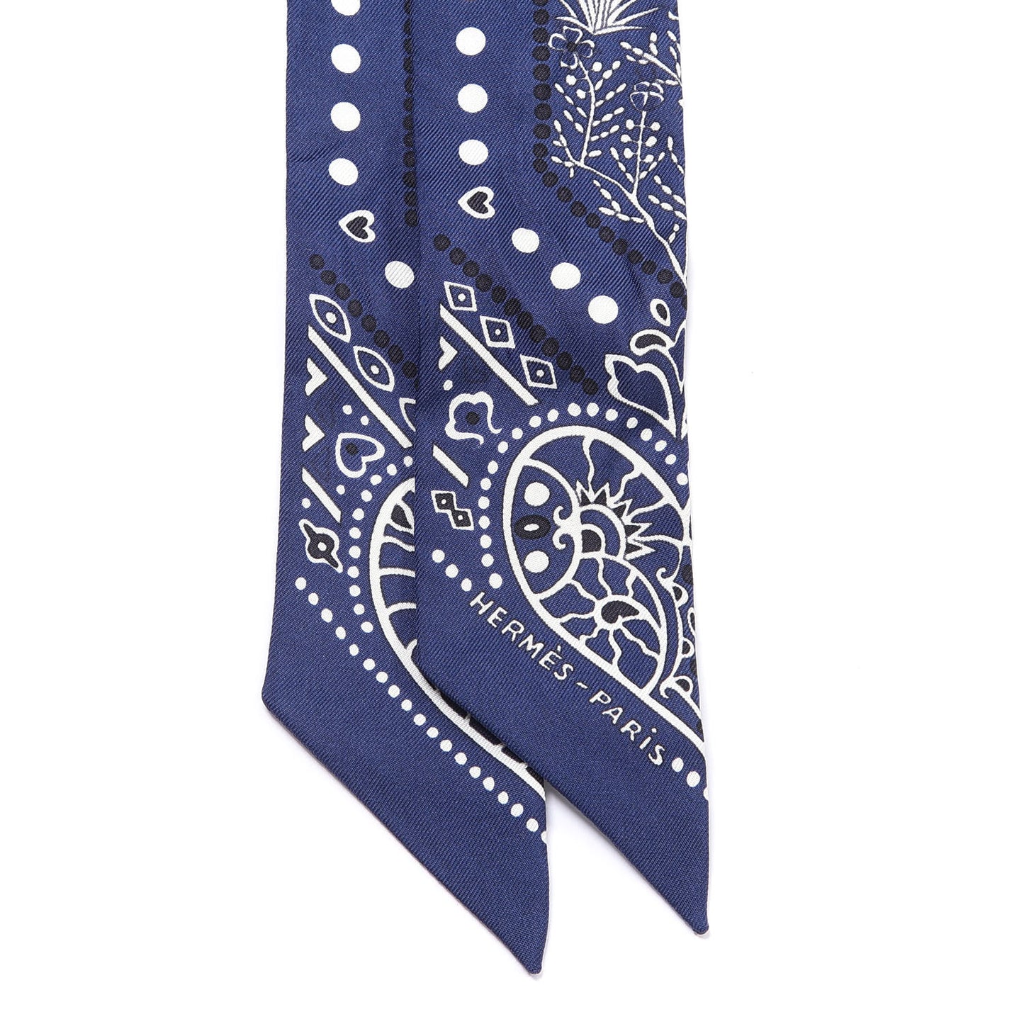 Silk Peuple Du Vent Bandana Twilly Marine White Black