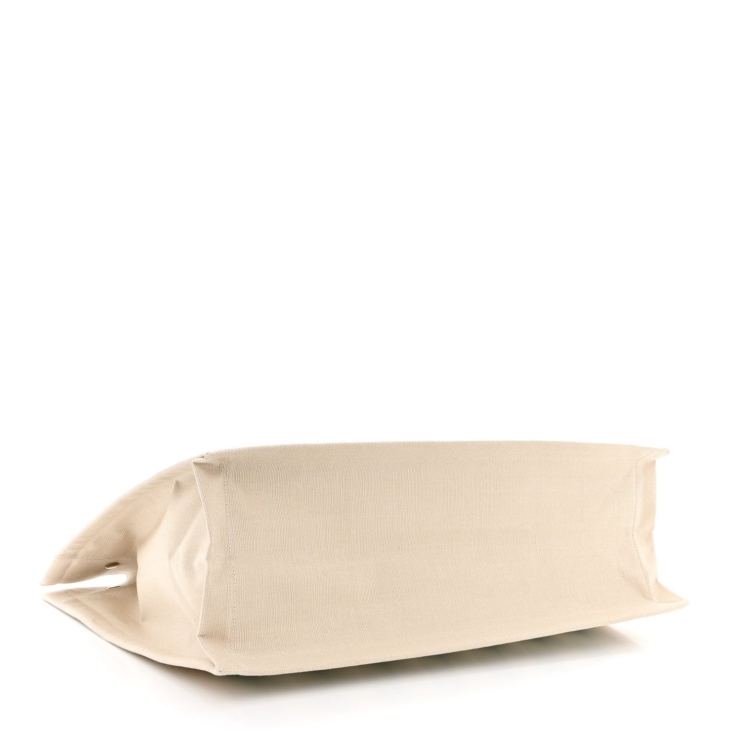 Cotton Linen Calfskin Striped Rive Gauche Tote Water Green