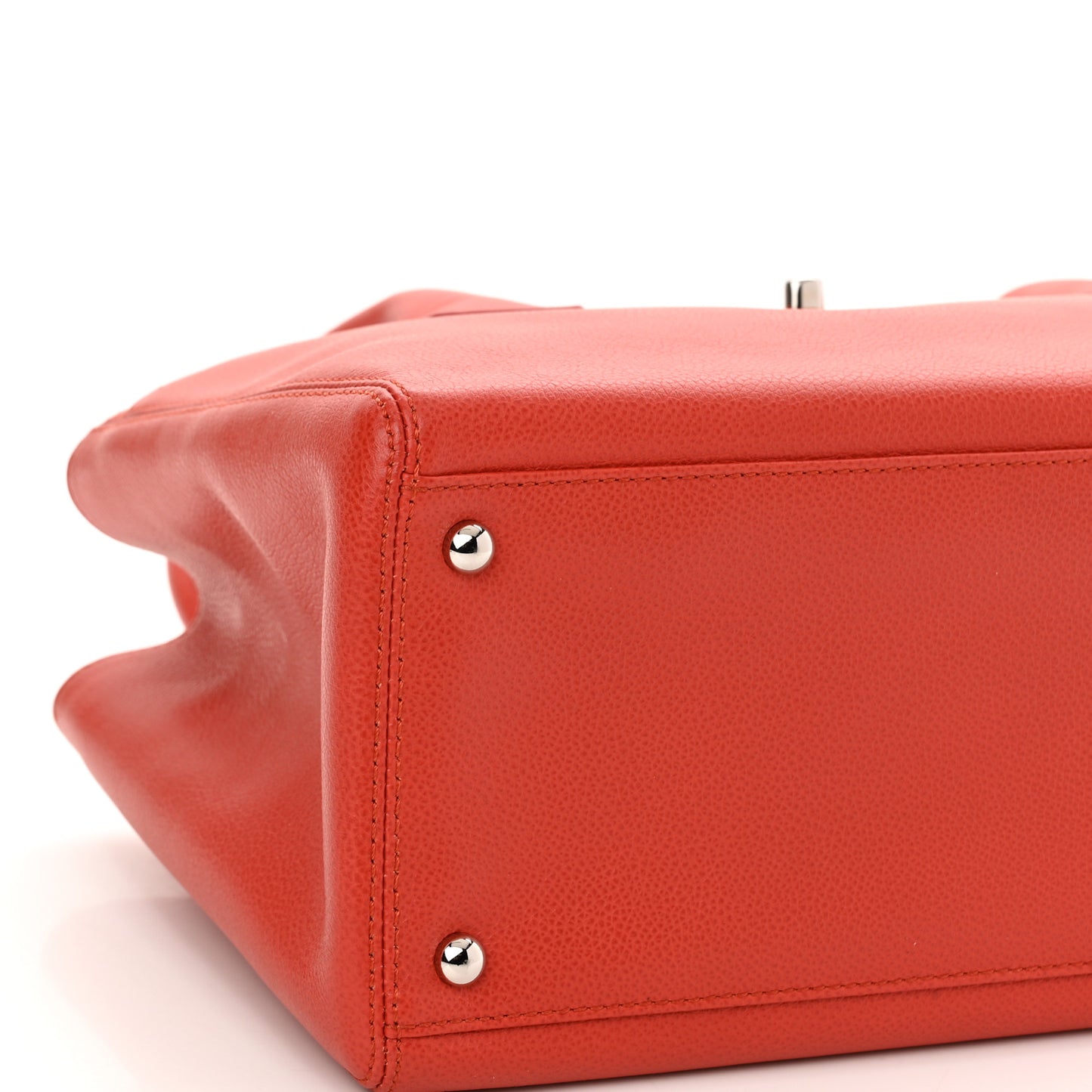 Calfskin Small Cerf Executive Shopper Tote Orange