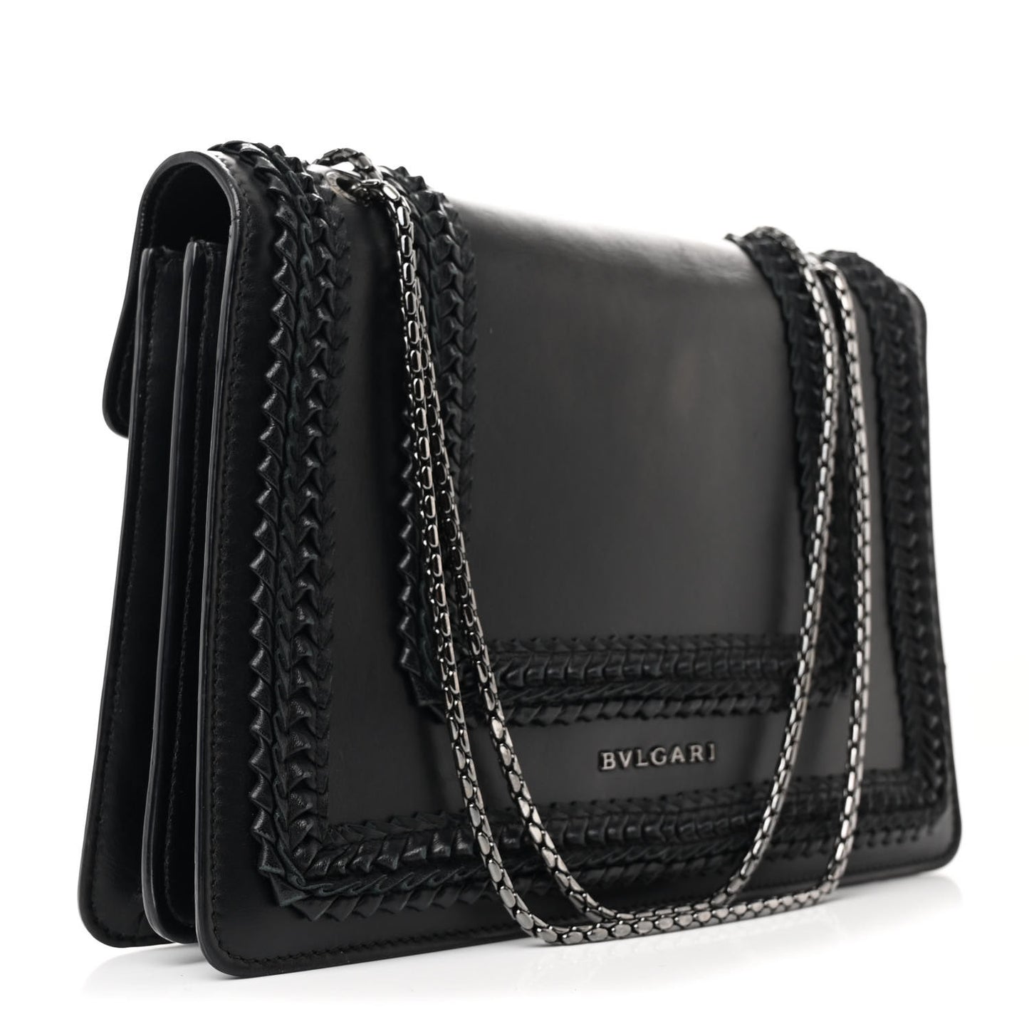 Calfskin Plisse Serpenti Forever Crossbody Bag Black