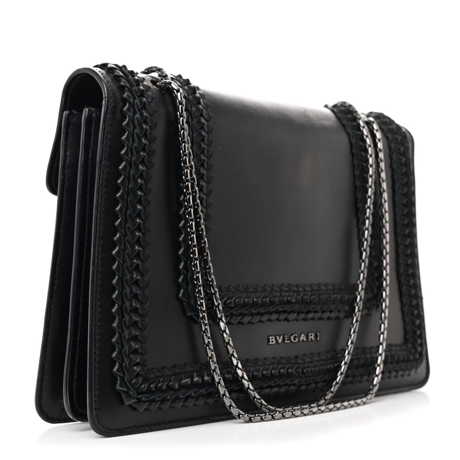 Bulgari Calfskin Plisse Serpenti Forever Crossbody Bag Black 4 of 16