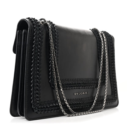 Bulgari Calfskin Plisse Serpenti Forever Crossbody Bag Black 4 of 16