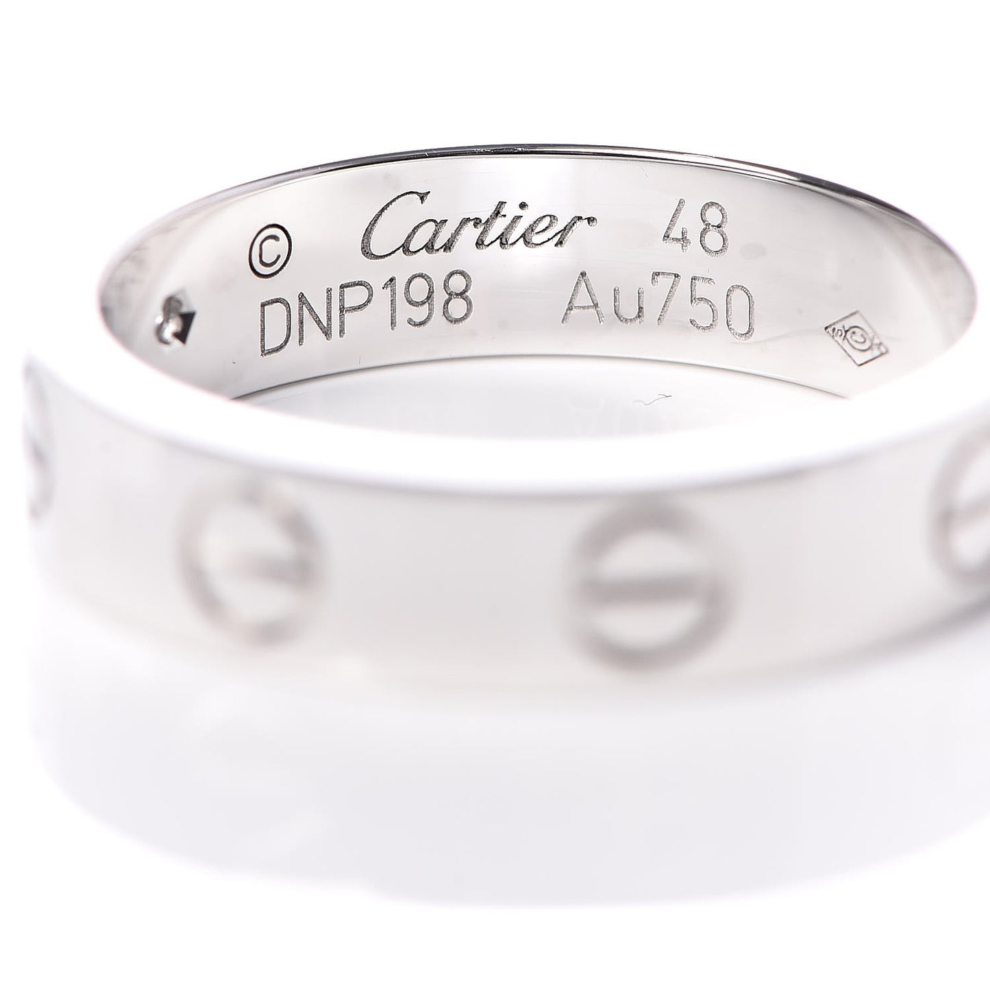 18K White Gold Diamond 4mm LOVE Wedding Band Ring 48 4.5