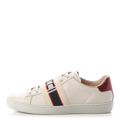 Gucci Calfskin Stripe Womens New Ace Sneakers 36 New Mystic White Ecru Red Flame 1 of 9