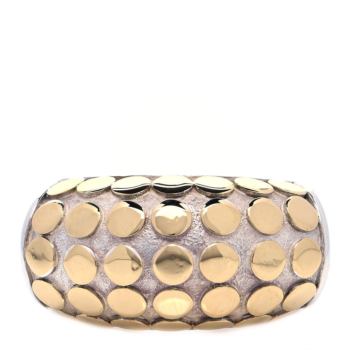 Sterling Silver 18K Yellow Gold Dot Ring 53 6.25