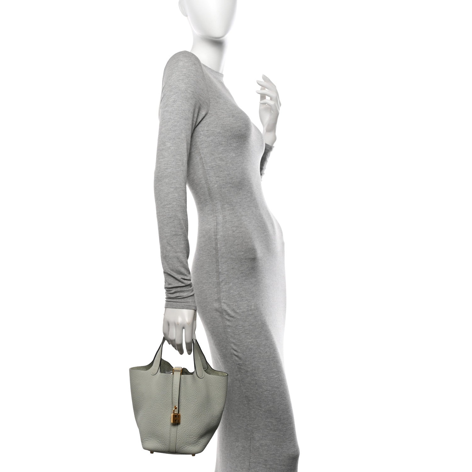 Hermes Taurillon Clemence Picotin Lock 18 Gris Neve 2 of 10