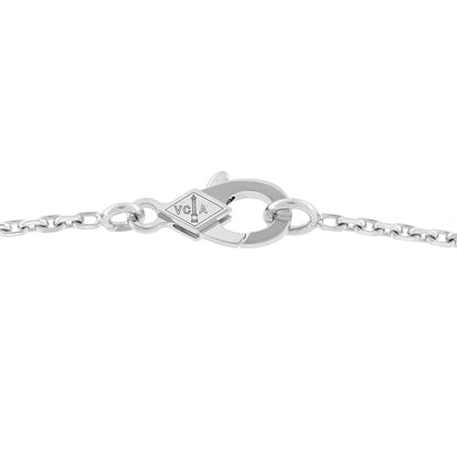 Van Cleef & Arpels 18K White Gold Mother of Pearl Vintage Alhambra Pendant Necklace 5 of 7