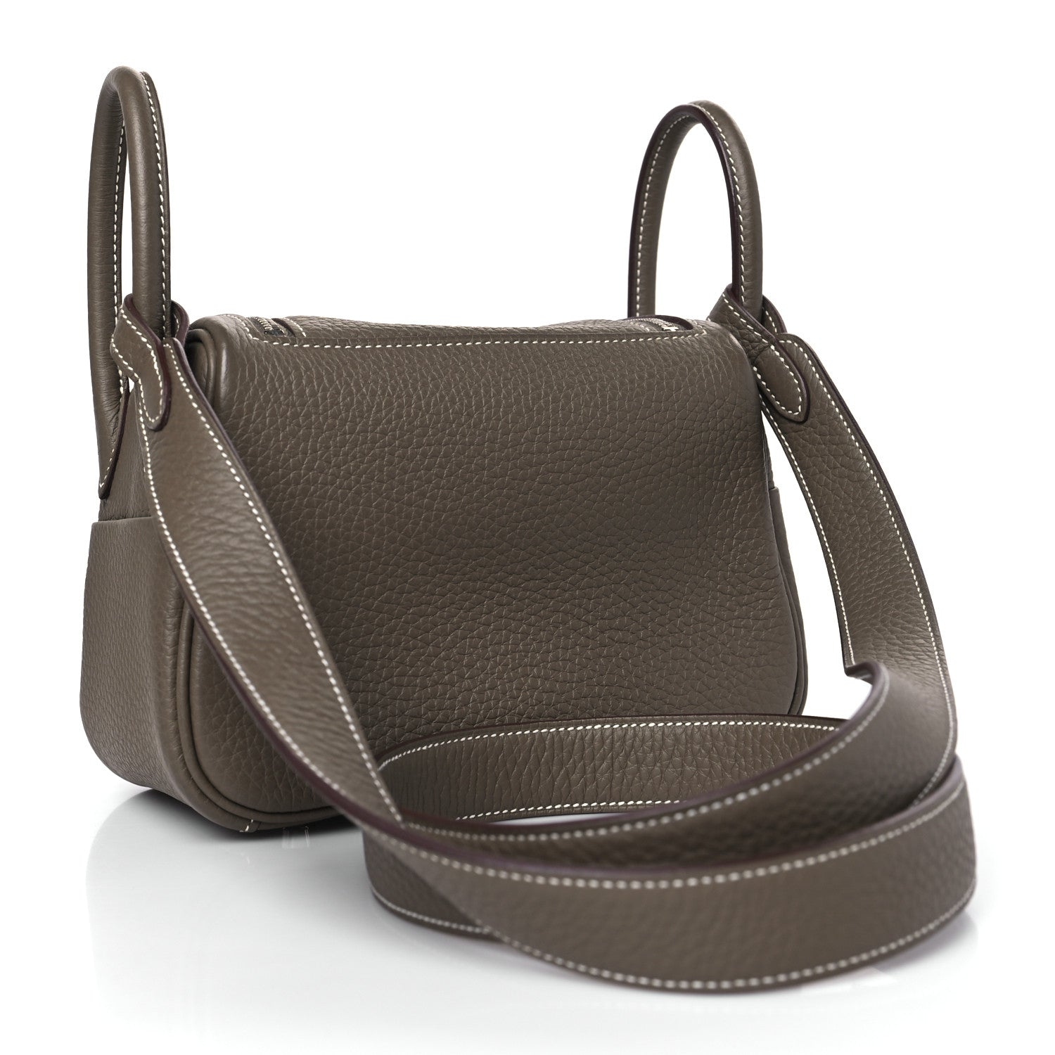 Hermes Taurillon Clemence Mini Lindy 20 Etoupe 3 of 10