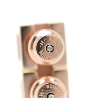Hermes Rose Gold Lacquered Cage d'H Earrings White 6 of 6
