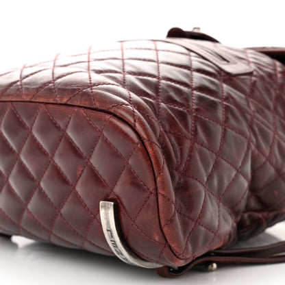 Chanel Glazed Calfskin Quilted Large Salzburg Backpack Burgundy 10 of 14