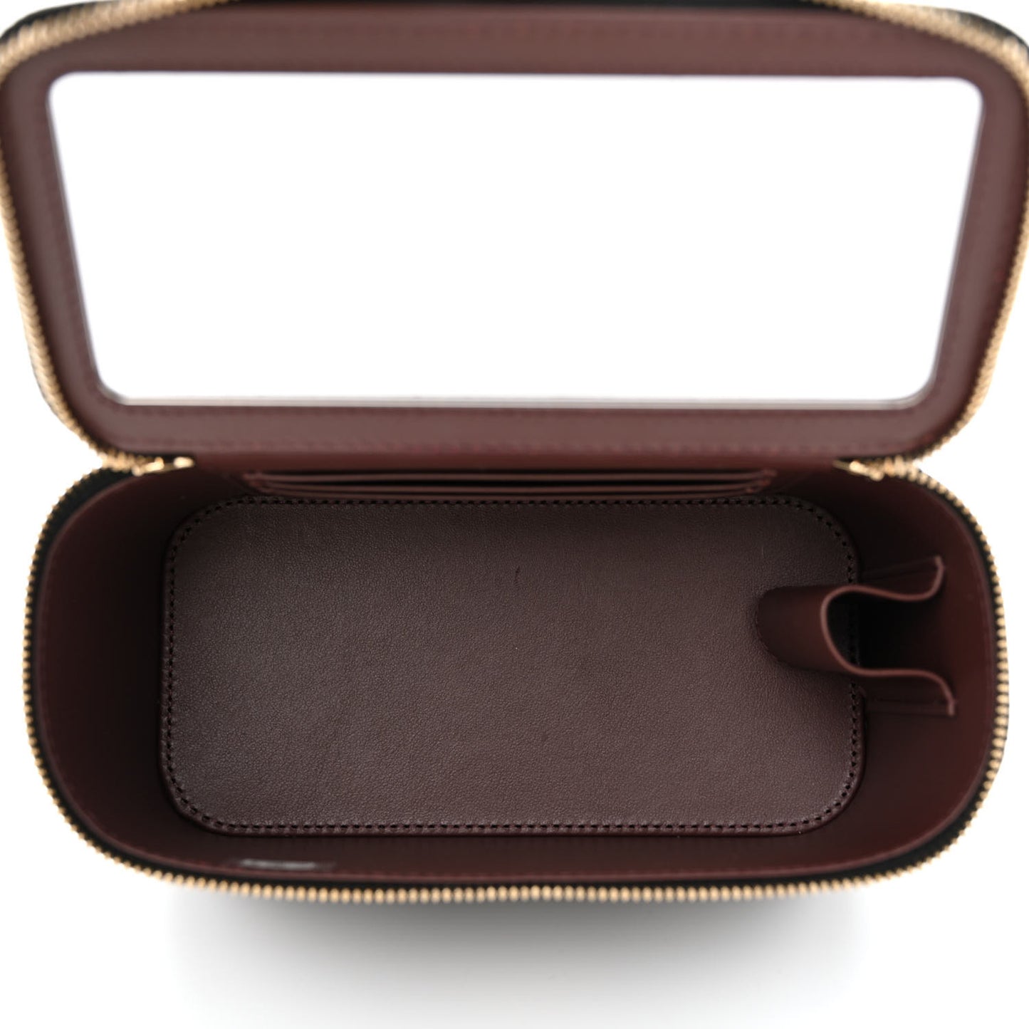 Caviar Quilted Small Vanity Case With Chain Black
