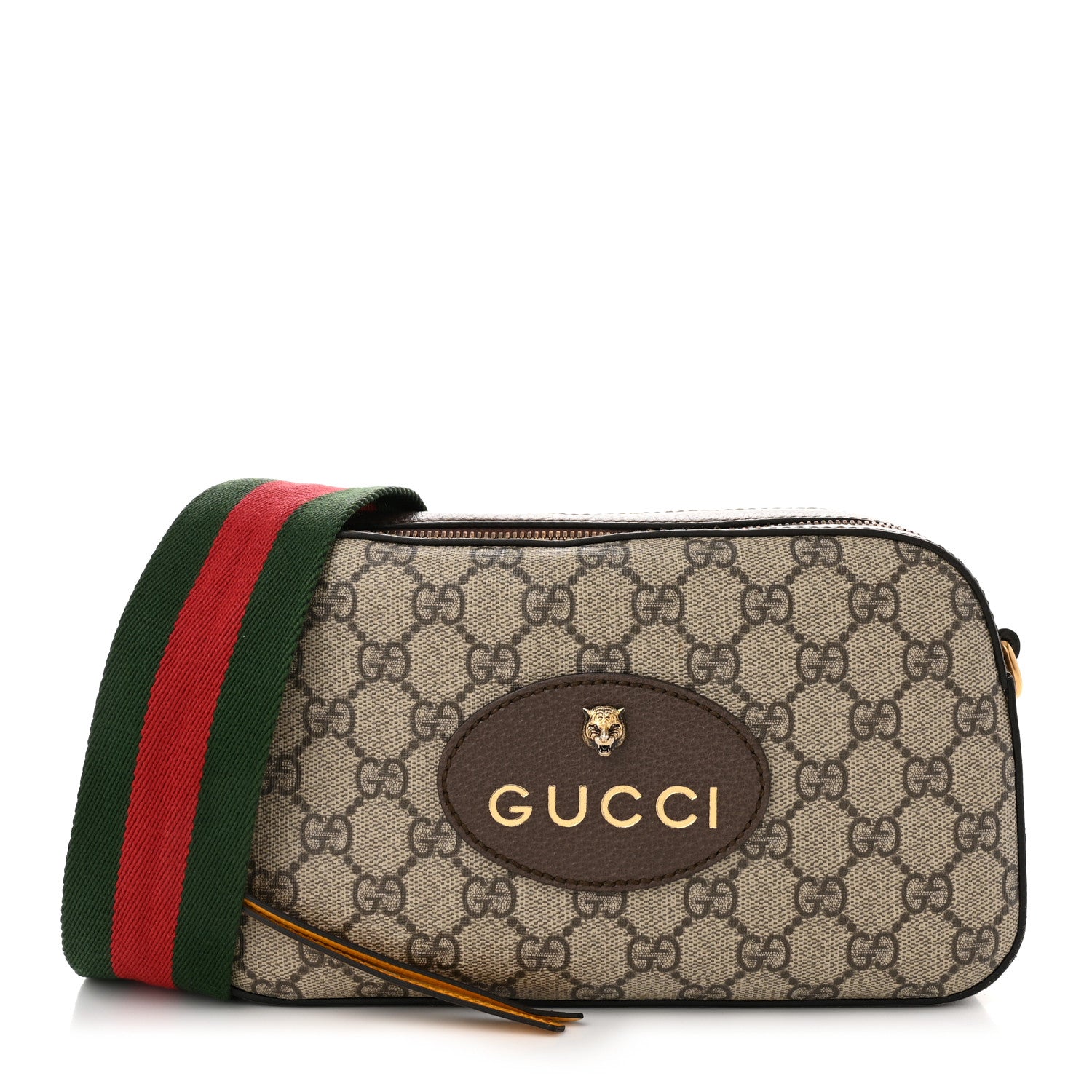 Gucci GG Supreme Monogram Web Neo Vintage Shoulder Bag Beige New Acero Crop 1 of 11