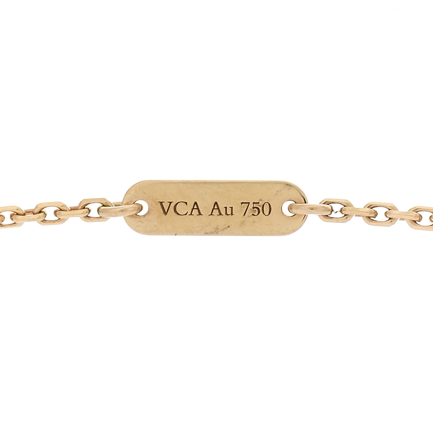 Van Cleef & Arpels 18K Yellow Gold Mother of Pearl Vintage Alhambra Pendant Necklace 4 of 5