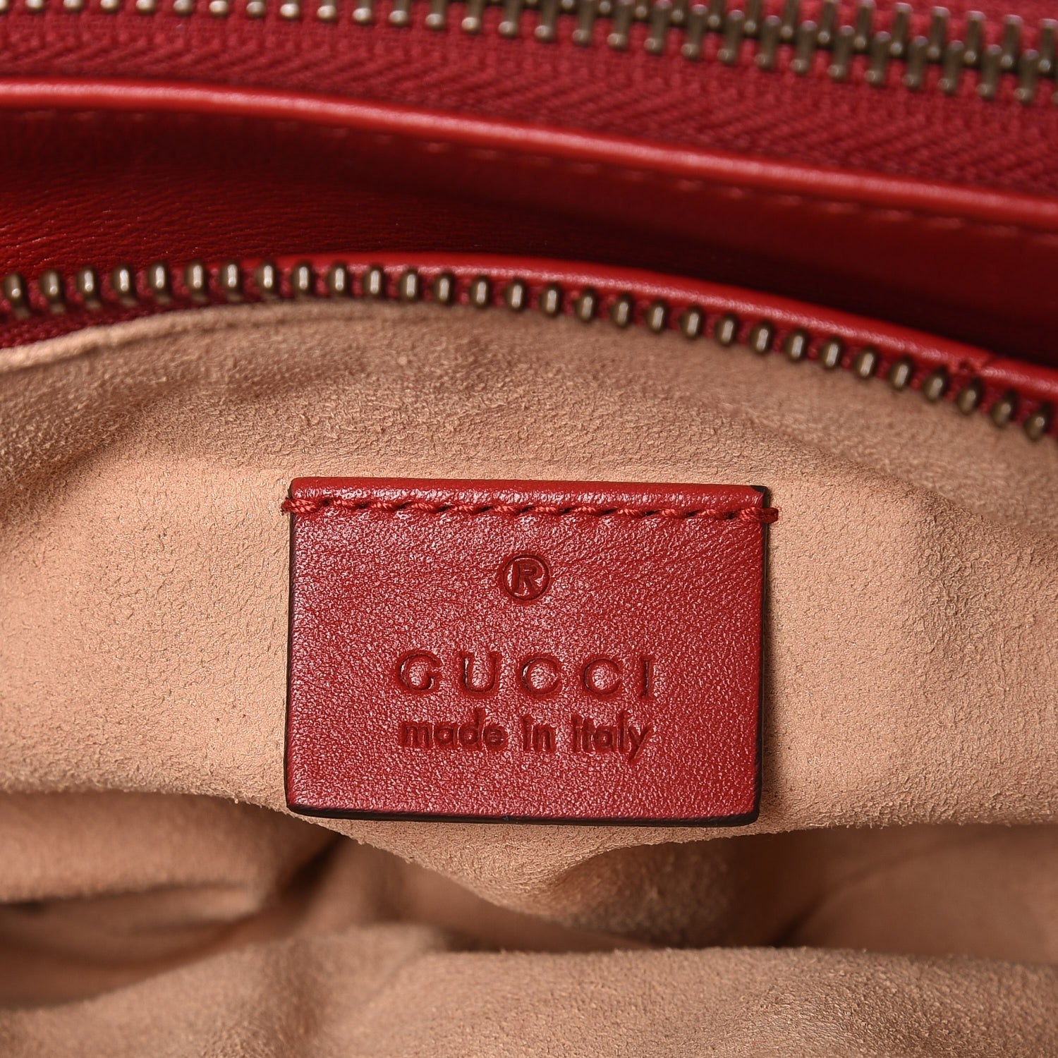 Gucci Calfskin Matelasse Small GG Marmont Double Zip Shoulder Bag Hibiscus Red 6 of 10