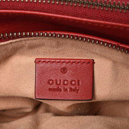 Gucci Calfskin Matelasse Small GG Marmont Double Zip Shoulder Bag Hibiscus Red 6 of 10