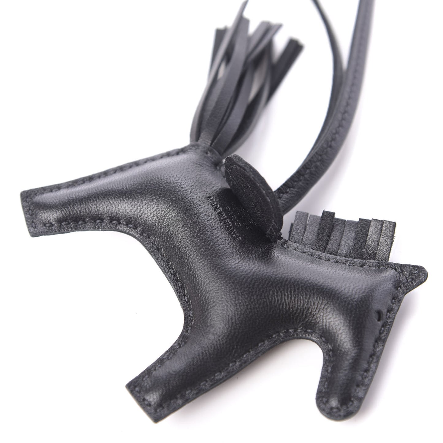 Milo Lambskin Grigri Rodeo Horse Bag Charm PM So Black