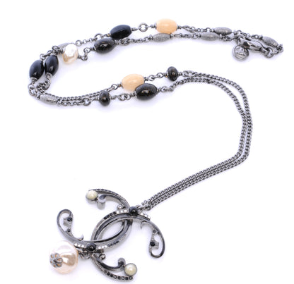 Chanel Crystal CC Pearl Drop Necklace 3 of 5
