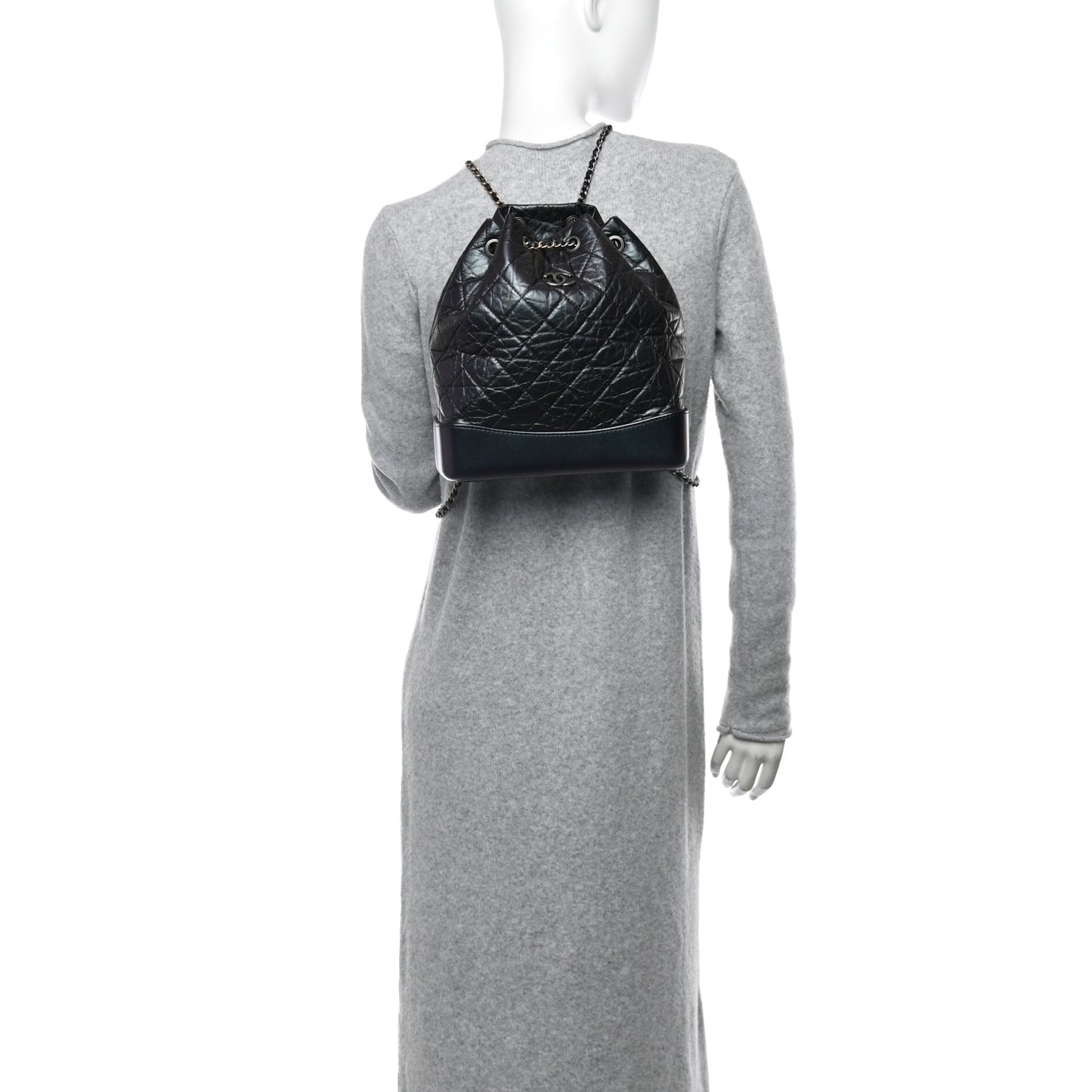 Iridescent Aged Calfskin Quilted Gabrielle Backpack Dark Purple